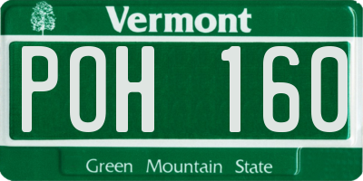 VT license plate POH160