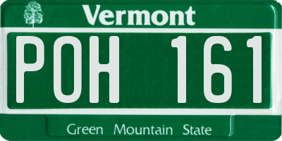 VT license plate POH161