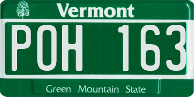 VT license plate POH163