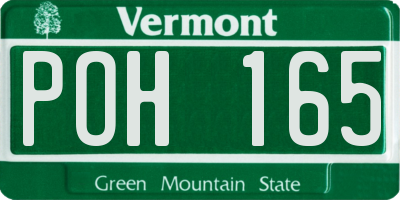 VT license plate POH165