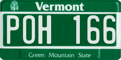 VT license plate POH166