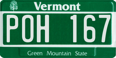 VT license plate POH167