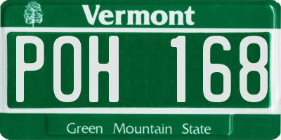 VT license plate POH168
