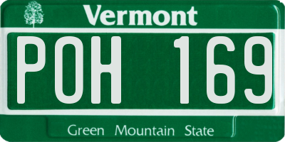 VT license plate POH169