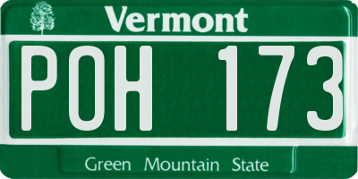 VT license plate POH173