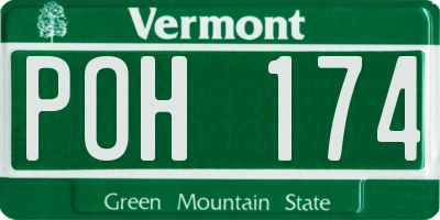 VT license plate POH174