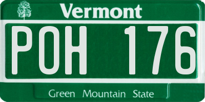 VT license plate POH176