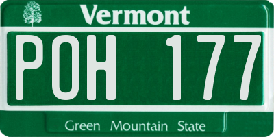 VT license plate POH177