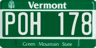 VT license plate POH178
