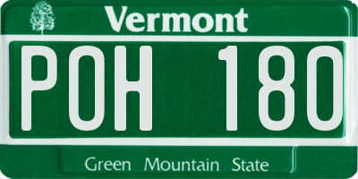 VT license plate POH180