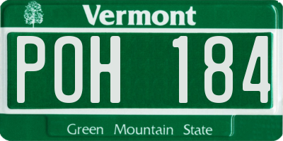 VT license plate POH184
