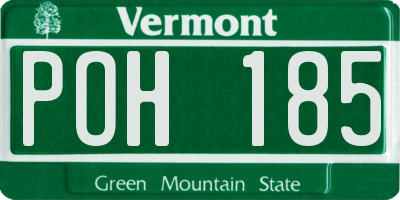 VT license plate POH185