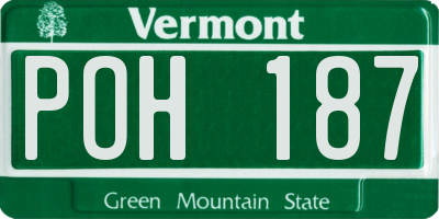 VT license plate POH187