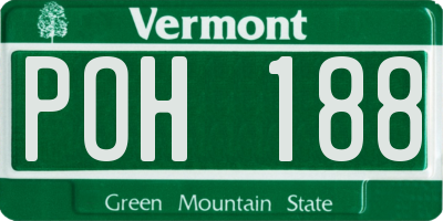 VT license plate POH188