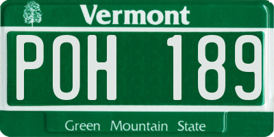 VT license plate POH189
