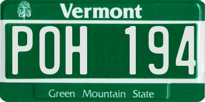 VT license plate POH194