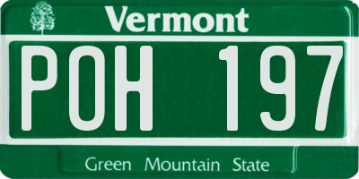 VT license plate POH197