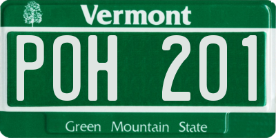 VT license plate POH201