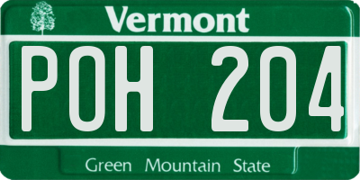 VT license plate POH204
