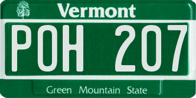 VT license plate POH207