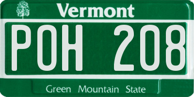 VT license plate POH208