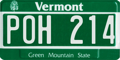 VT license plate POH214