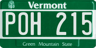 VT license plate POH215