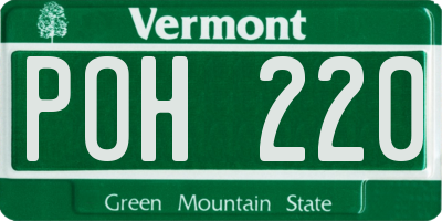 VT license plate POH220
