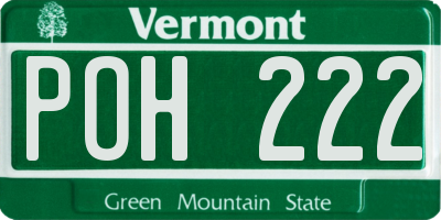 VT license plate POH222