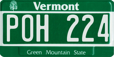 VT license plate POH224