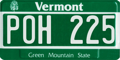 VT license plate POH225