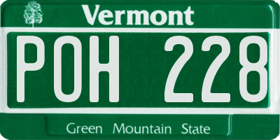 VT license plate POH228