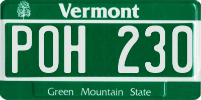 VT license plate POH230