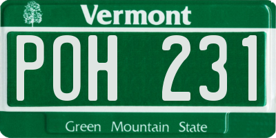 VT license plate POH231