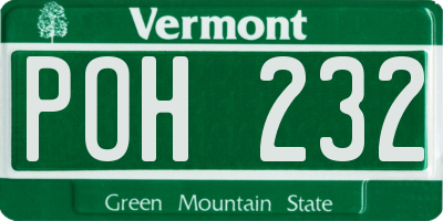 VT license plate POH232
