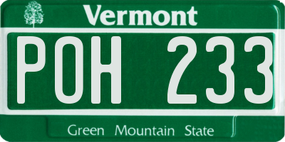 VT license plate POH233