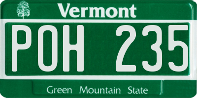 VT license plate POH235