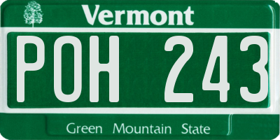 VT license plate POH243