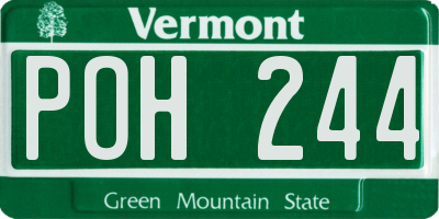 VT license plate POH244