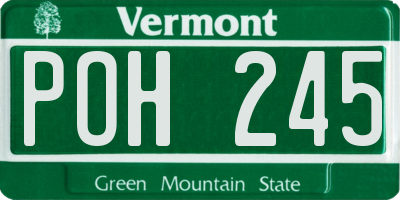 VT license plate POH245