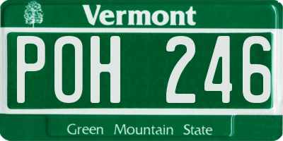 VT license plate POH246
