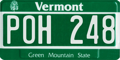 VT license plate POH248