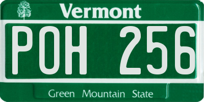 VT license plate POH256