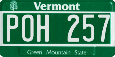 VT license plate POH257