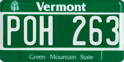 VT license plate POH263