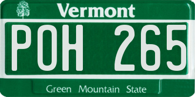 VT license plate POH265