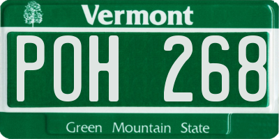 VT license plate POH268