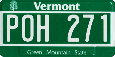 VT license plate POH271