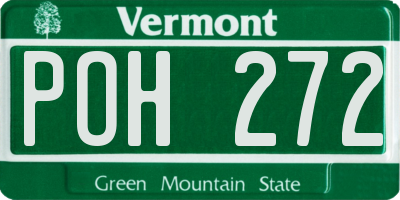 VT license plate POH272