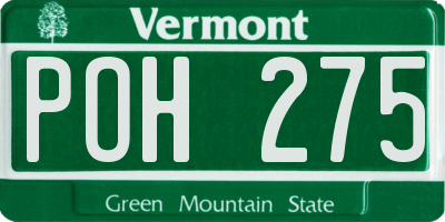 VT license plate POH275